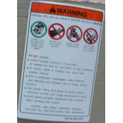 Warning Sticker, Improper Use