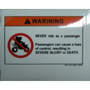 Warning Sticker, Passenger