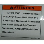 Warning Sticker, Compliance