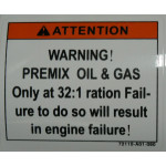 Warning Sticker, Oil