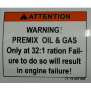 Warning Sticker, Oil