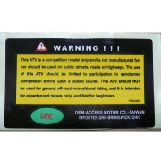 Warning Sticker, Competition Model