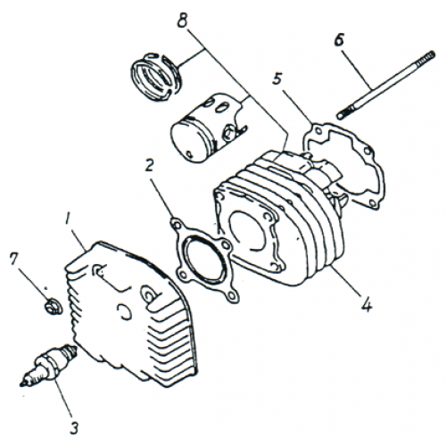 Cylinder, Cylinder Head OEM ADLY Scooter Panther 50cc 2002 Adly 