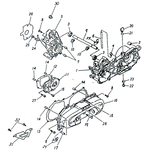 Crankcase OEM ADLY Scooter Panther 50cc 2002 Adly (Her Chee)