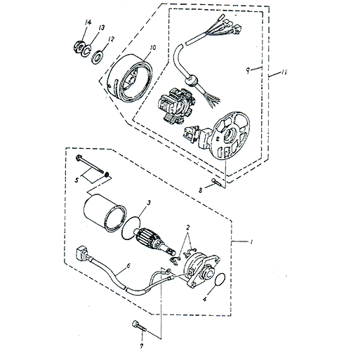 Generator, Starting Motor OEM ADLY Scooter Panther 50cc 2002 Adl