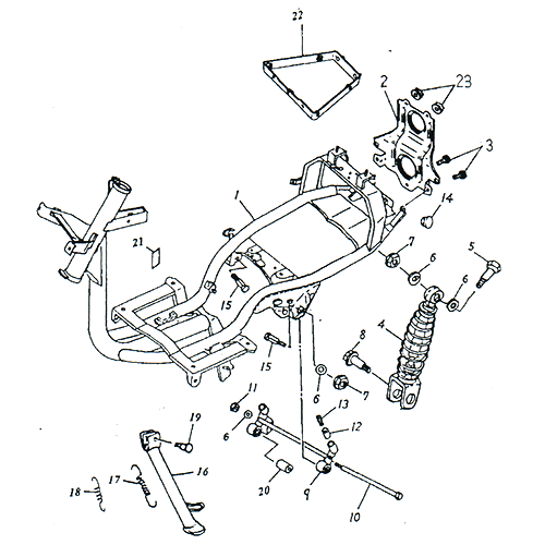 Frame Body OEM ADLY Scooter Panther 50cc 2002 Adly (Her Chee)