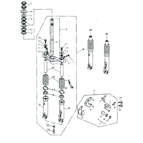 Front Fork OEM ADLY Scooter Panther 50cc 2002 Adly (Her Chee)