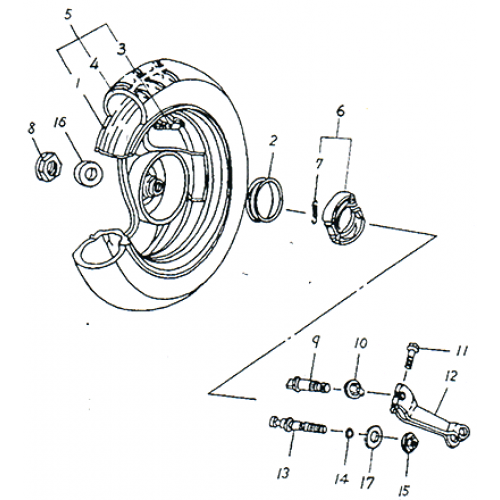 Rear Wheel OEM ADLY Scooter Panther 50cc 2002 Adly (Her Chee)