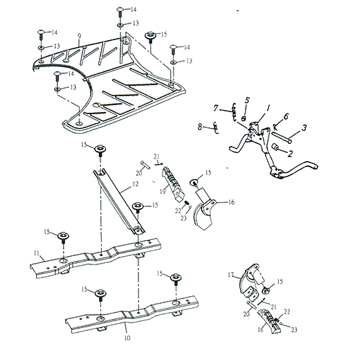 Floor Panel, Main Stand OEM ADLY Scooter Panther 50cc 2002 Adly 