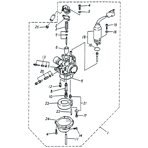 Carburetor OEM ADLY (Her Chee) SuperSonic Scooter 50cc II 2002 (