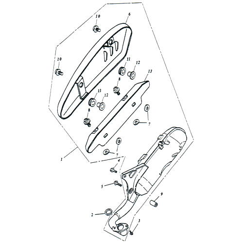 Exhaust OEM ADLY (Her Chee) SuperSonic Scooter 50cc II 2002 (135