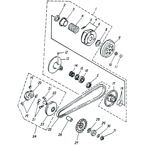 Clutch OEM ADLY (Her Chee) SuperSonic Scooter 50cc II 2002 (135)