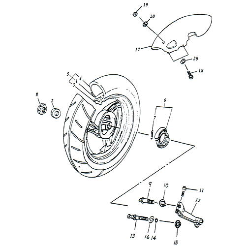 Rear Wheel (Aluminum Rim) OEM ADLY (Her Chee) SuperSonic Scooter