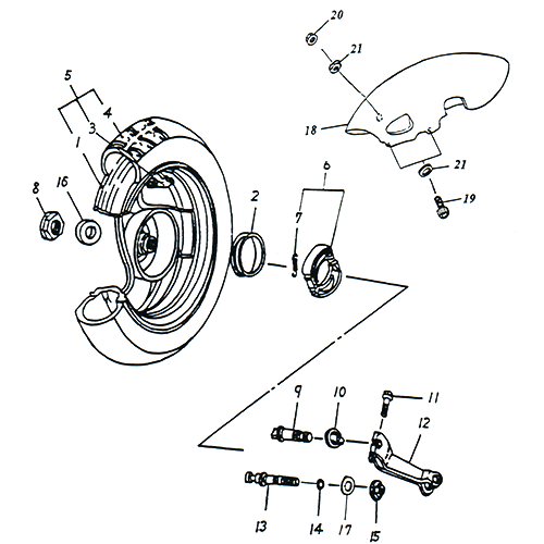 Rear Wheel (12IN SPCC Rim) OEM ADLY (Her Chee) SuperSonic Scoote