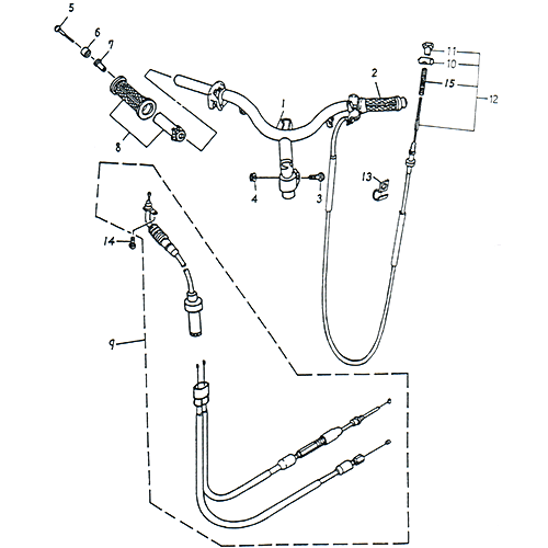 Handlebar, Cable OEM ADLY (Her Chee) SuperSonic Scooter 50cc II 