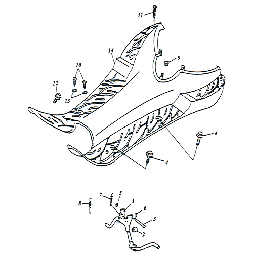 Floor Panel, Main Stand OEM ADLY (Her Chee) SuperSonic Scooter 5