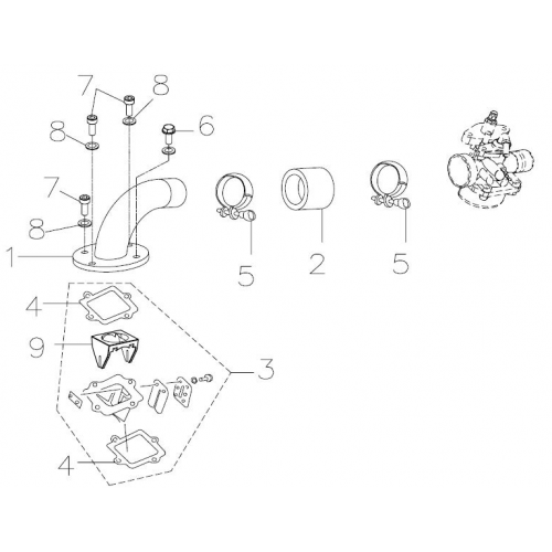 Intake Manifold, Reed Valve