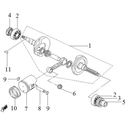 Piston, Crankshaft