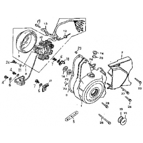 Left Crankcase Cover, Generator