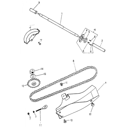 Rear Wheel Axle, Chain