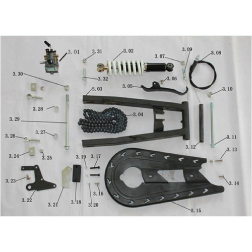 Carburetor / Swing Arm / Rear Suspension / Chain